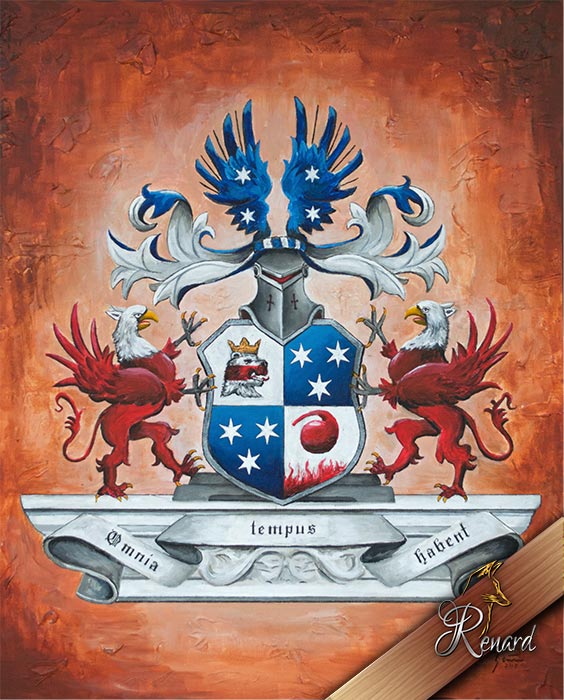 Acrylgemälde eines Wappens